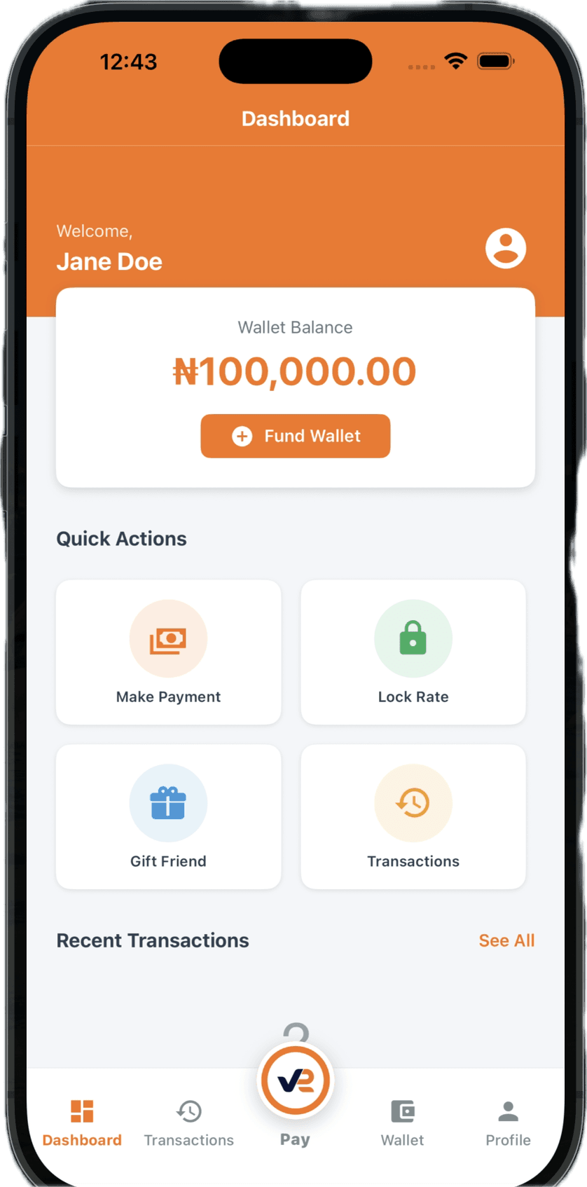 Venta Mobile product interface